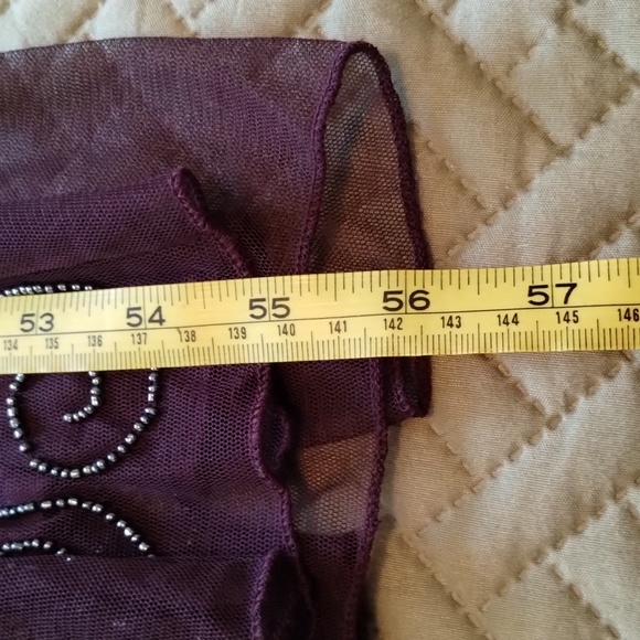 NWT Pisarro Nights Nordstroms Illusion Sleeve Beaded A-Line Gown - Picture 9 of 11